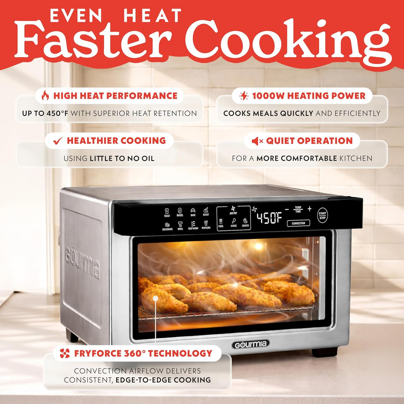 Digital Air Fryer Toaster Oven 4 Slice 12 Presets Convection Bake Roast Broil2