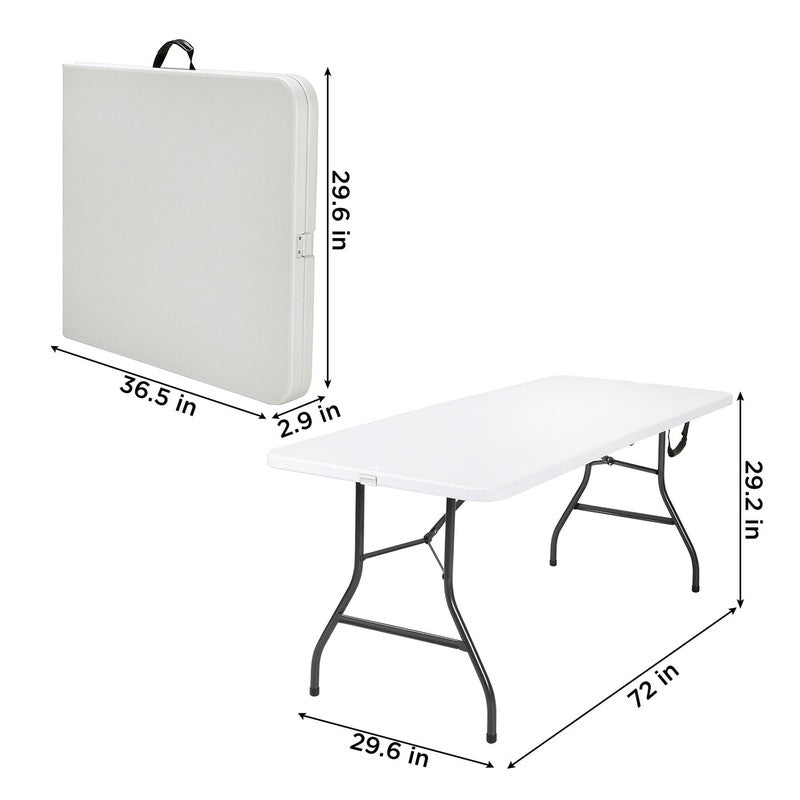 6 Foot Premium Folding Table, White Speckle6