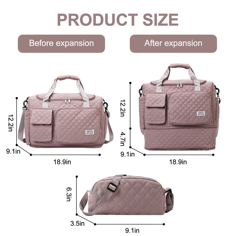 Travel Duffle Bag Weekender Bags for Women with Shoe Compartment Carry on Overni3