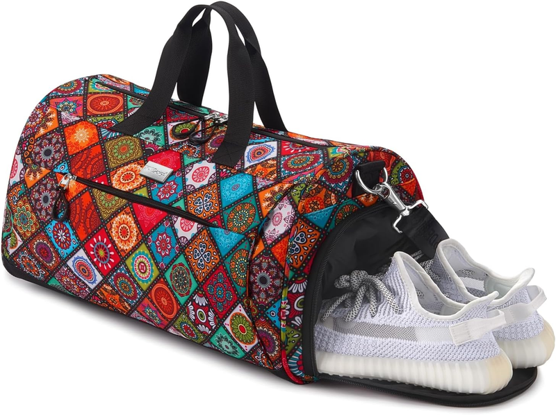 Gym Bag Women Duffel Shoe Compartment Wet Pocket Travel Sports Yoga M9
