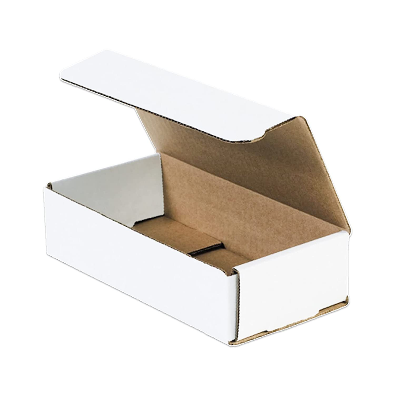 Small Corrugated Mailing Boxes 8"x4"x2" (50 Pack)   White Cardboard Shipping8