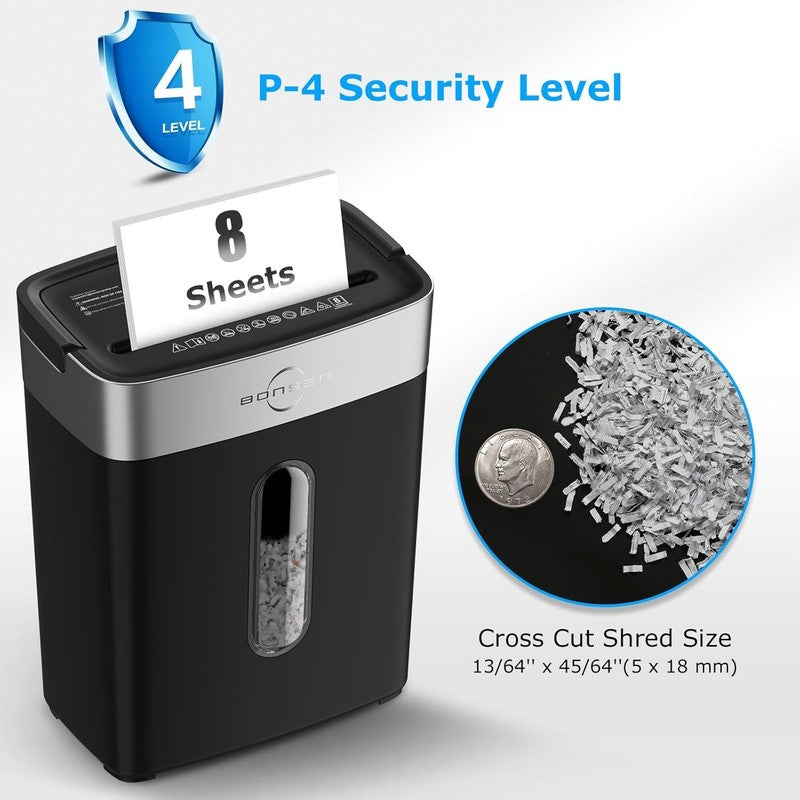 8 Sheet Cross Cut Paper Shredder P 4 Home Office Credit Card Small 4Gal Black2