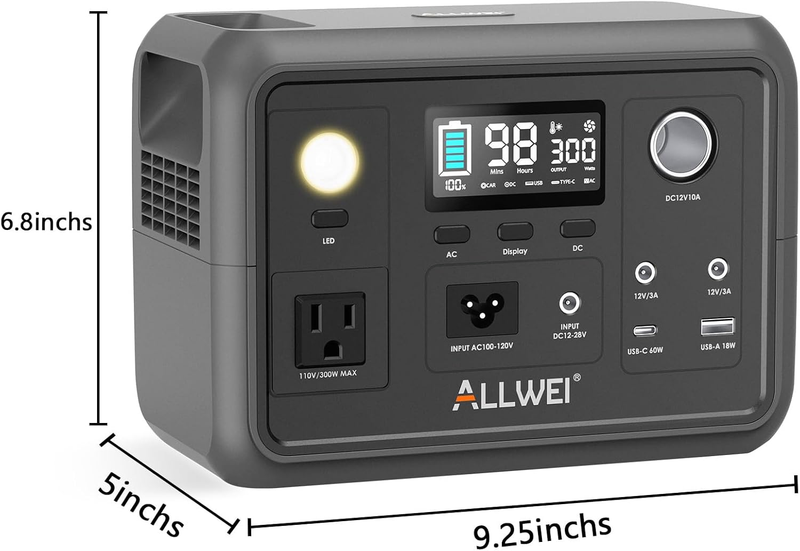 300W Portable Power Station 256Wh Solar Generator LiFePO4 Camping Backup Power8