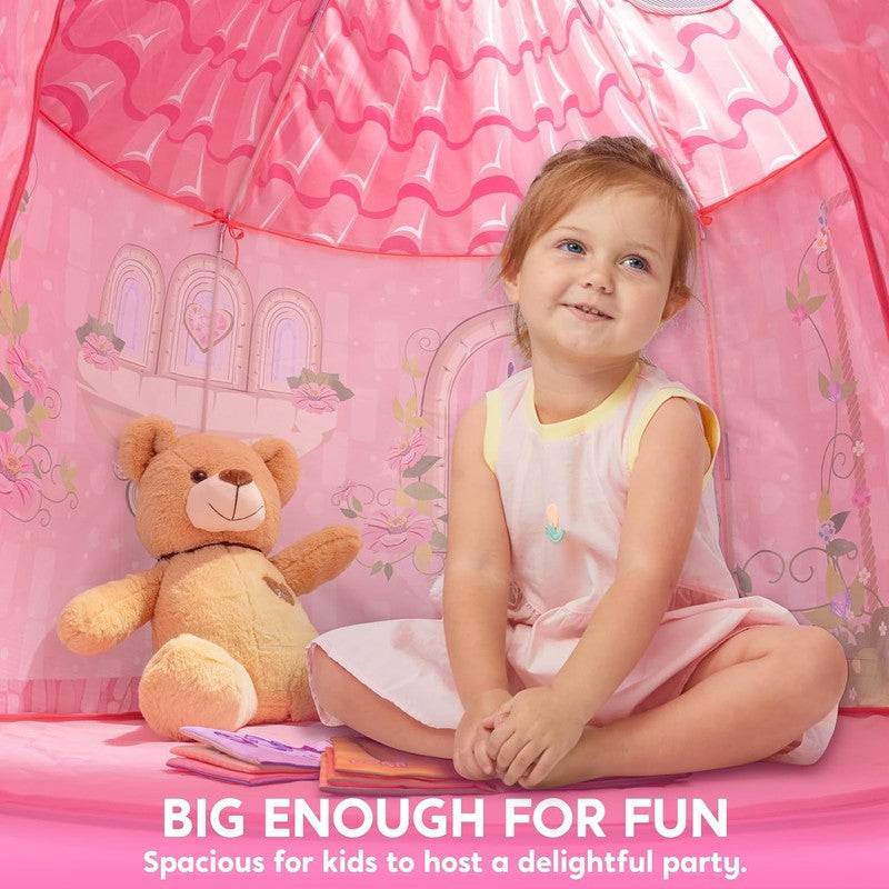 Princess Castle Kids Pop Up Play Tent, Indoor/Outdoor Playhouse for Girls2