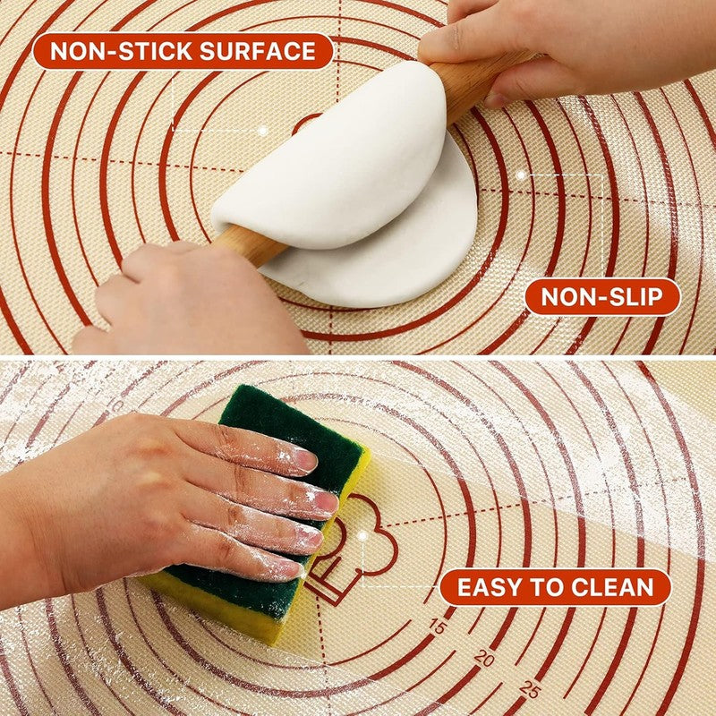 26X16 Inch Extra Thick Silicone Baking Mat with Measurements, Non Slip and Reusa3