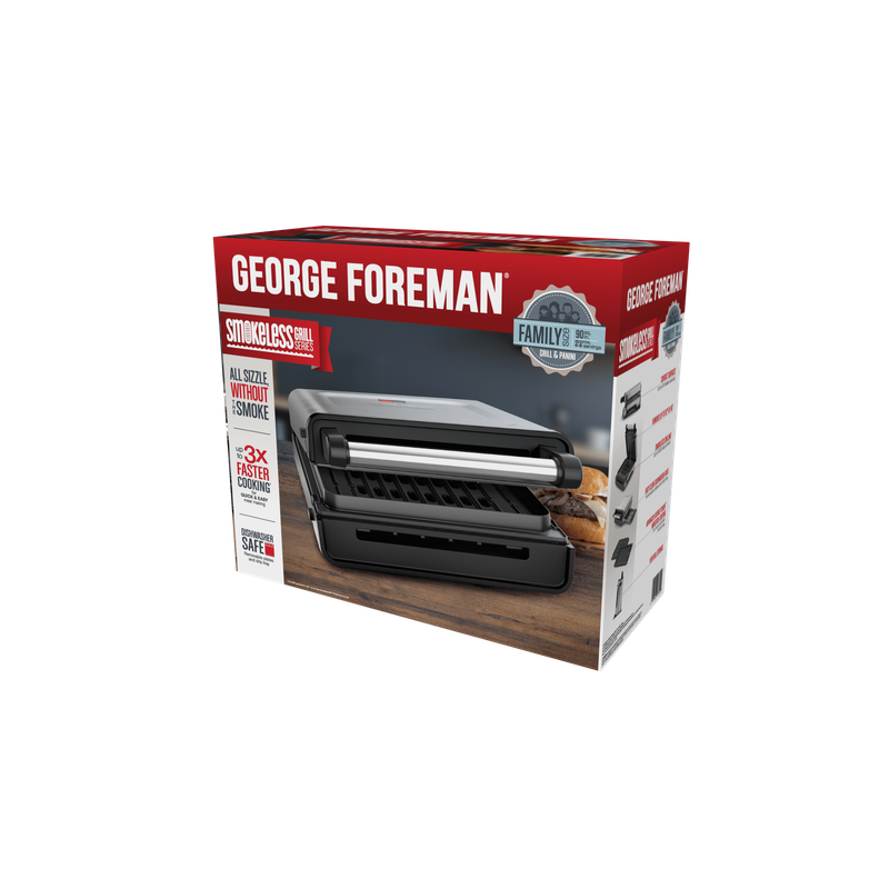 4–6 Serving Electric Indoor Grill, Contact Smokeless Grilling with Removable Pla2