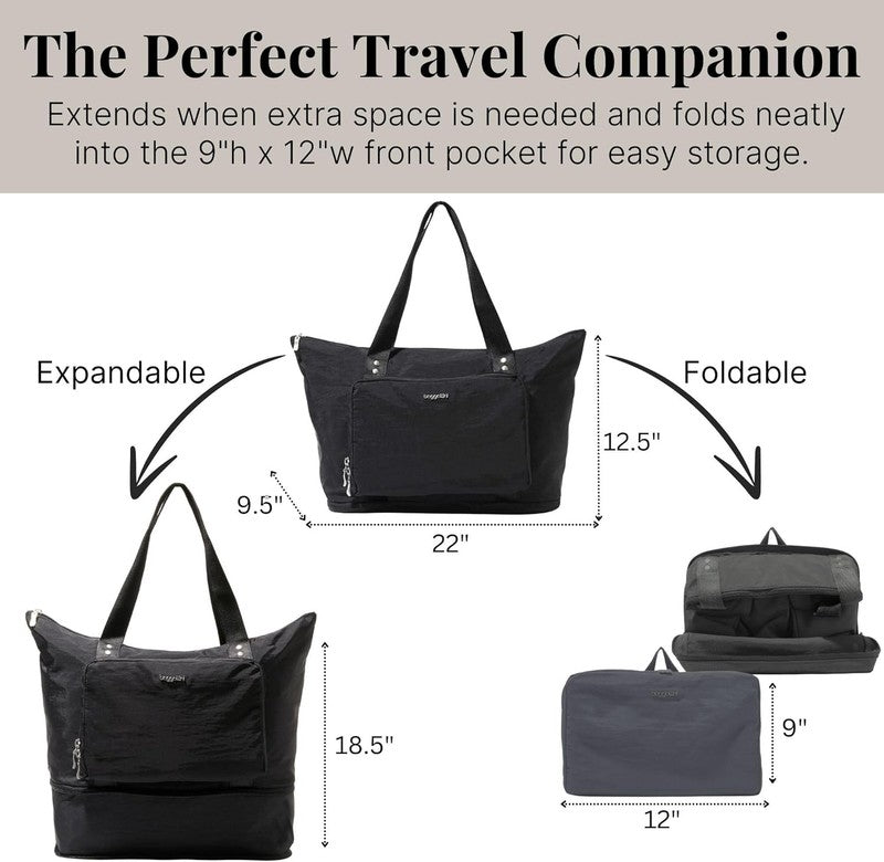 Carryall Expandable Lightweight Travel Tote 22" Packable Folding Compact Nylon W2