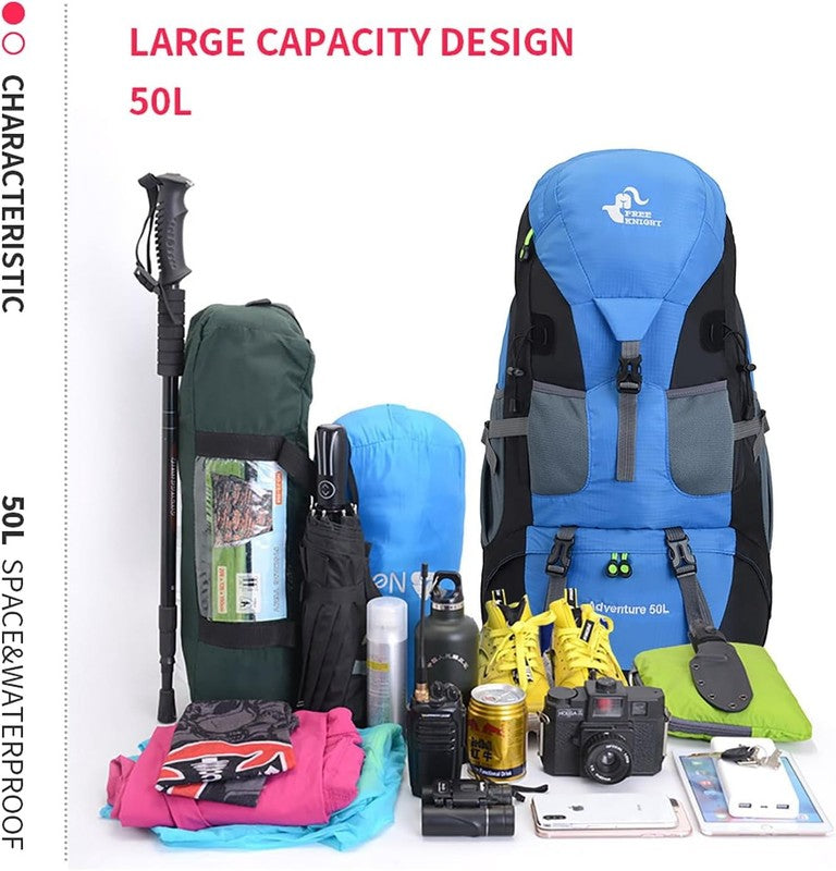 50L Hiking Backpack, Water Resistant Lightweight Outdoor Sport Daypack Travel Ba7