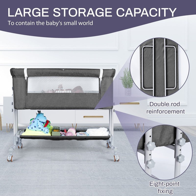 Baby Bassinet Bedside Sleeper Bassinet for 0 5 Months Baby Unisex (Dark Gray)5