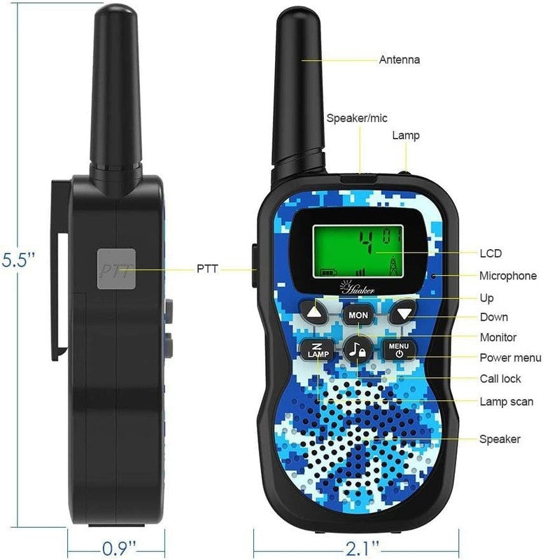 Kids Walkie Talkies 3 Pack 22CH Toy Radios w/ Flashlight LCD 3km Range1