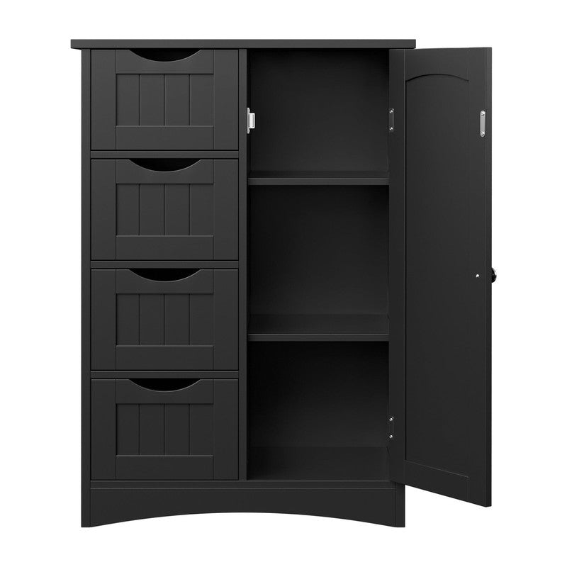 Bathroom Floor Cabinet, Freestanding Storage Cabinet with 4 Drawers and Adjustab1