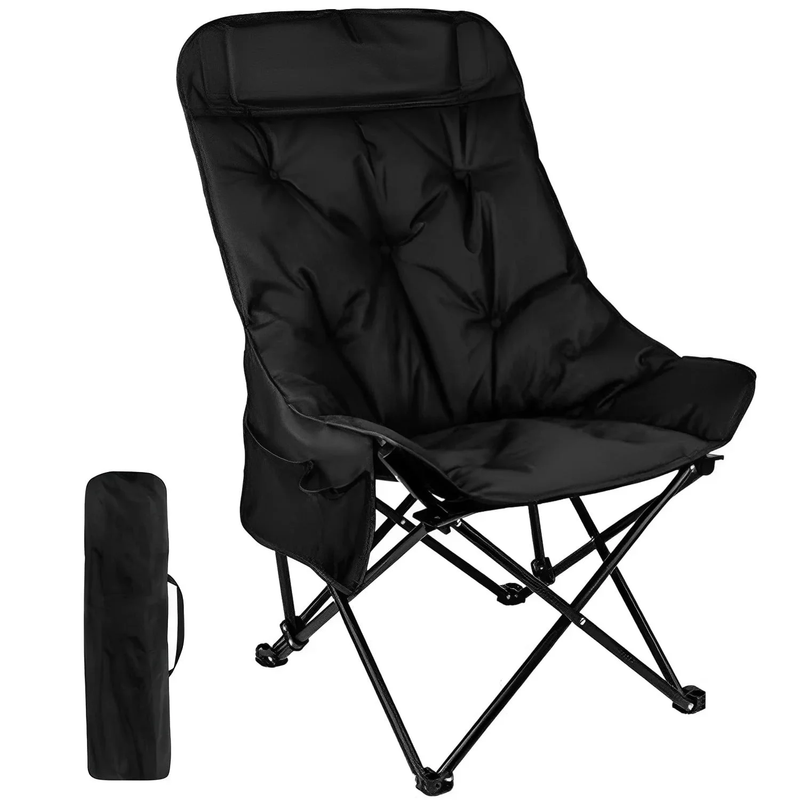 Camping Chair, Oversized Comfort Padded Folding with Cup Holder, for Outdoor Cam9