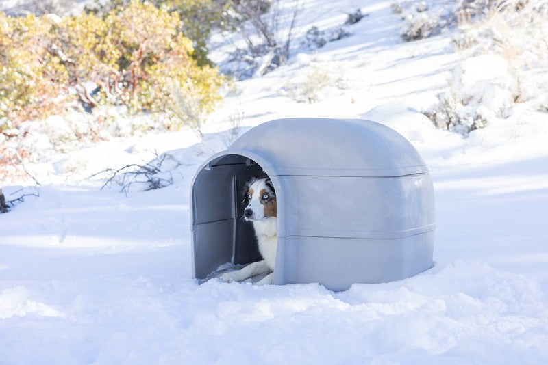 Igloo Dog House, Heavy Duty Durable Plastic, Outdoor Use, Leak-Resistant, Gray,7