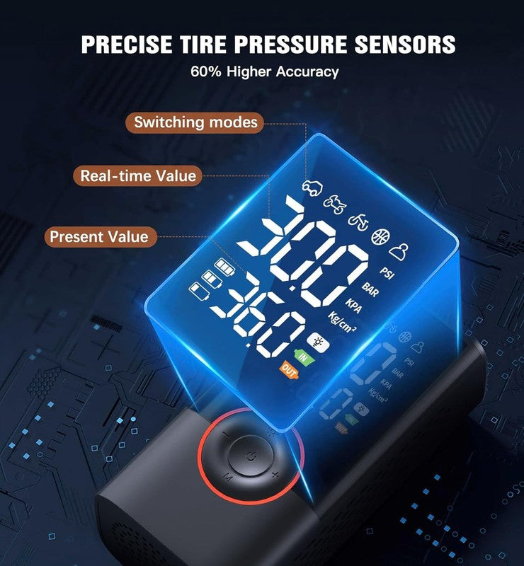 Portable Cordless Tire Inflator with Digital Gauge, 150PSI Fast Inflation3