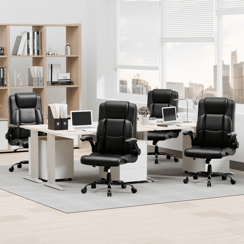 Leather Office Chair, Big and Tall Office Chair 400LBS Wide Seat Ergonomic Compu2
