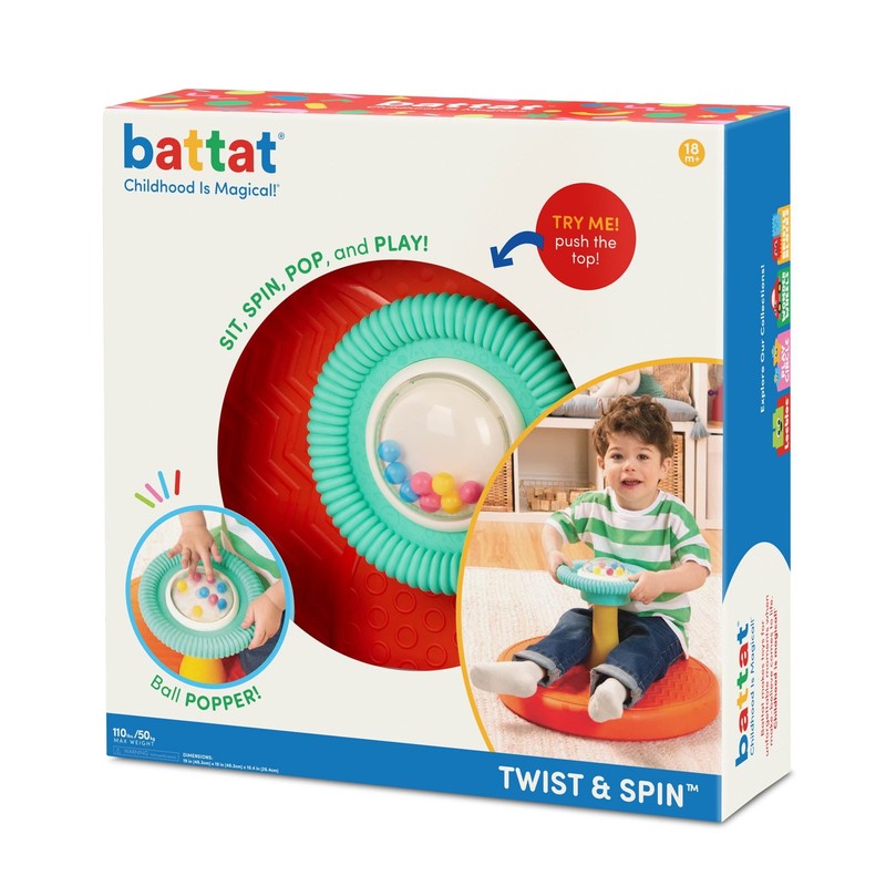 Twist & Spin Activity Toy 3 Pieces with Ball Popper, Toddler 18 Months and Presc8