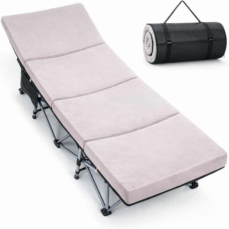 Camping Cot w/ 2" Memory Foam Mattress 900LBS Heavy Duty Extra Wide 1200D8