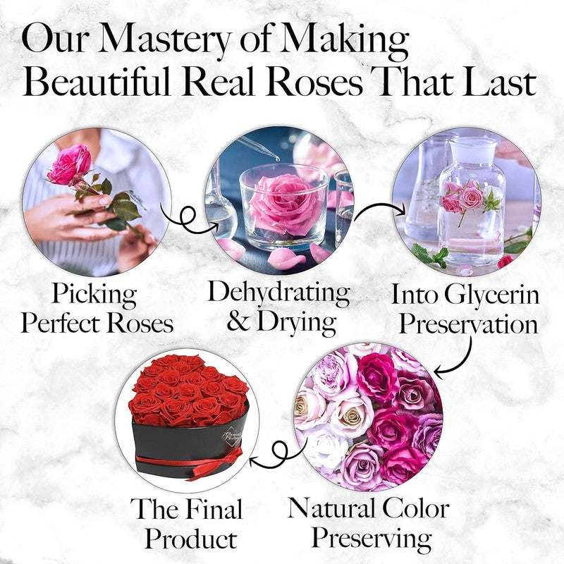 16 Flower Forever Heart Shape Box   Preserved Roses Gift for Her, Preserved Flow8