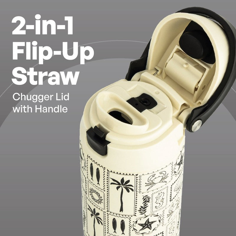 24oz Stainless Steel 2-in-1 Water Bottle with Straw and Chug Lid Shell Design1