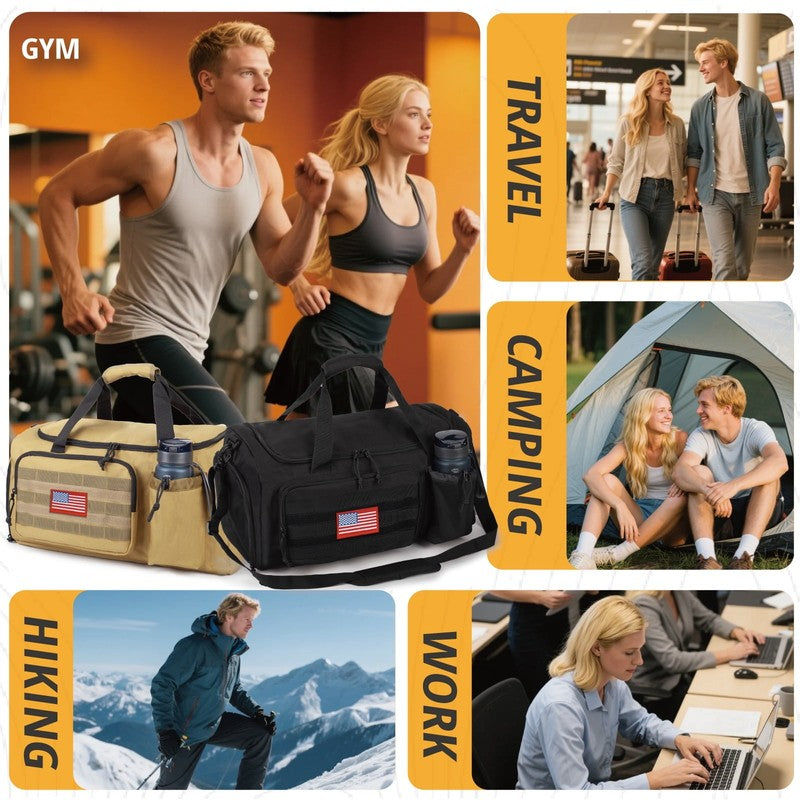 2 In 1 Gym Duffle Bag 40L Convertible Travel Bag Shoes Compartment Luggage10