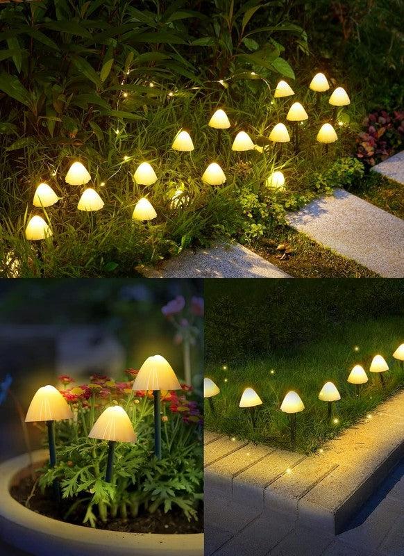 Solar Mushroom Garden Lights for Outside, 20 LED 32.8FT Solar Pathway Lights Out1