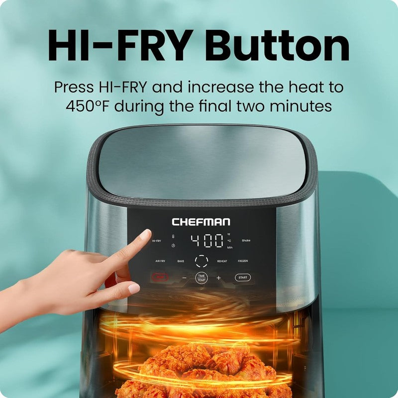 8Qt Air Fryer Turbofry 4-in-1 w/ 450°F Hi-Fry Stainless Steel XL5