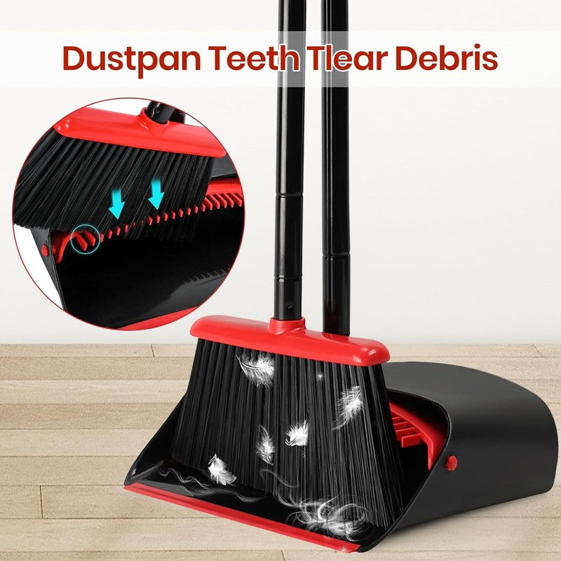 Broom and Dustpan Set for Home,Upright Broom and Dustpan Combo Sweep Set2