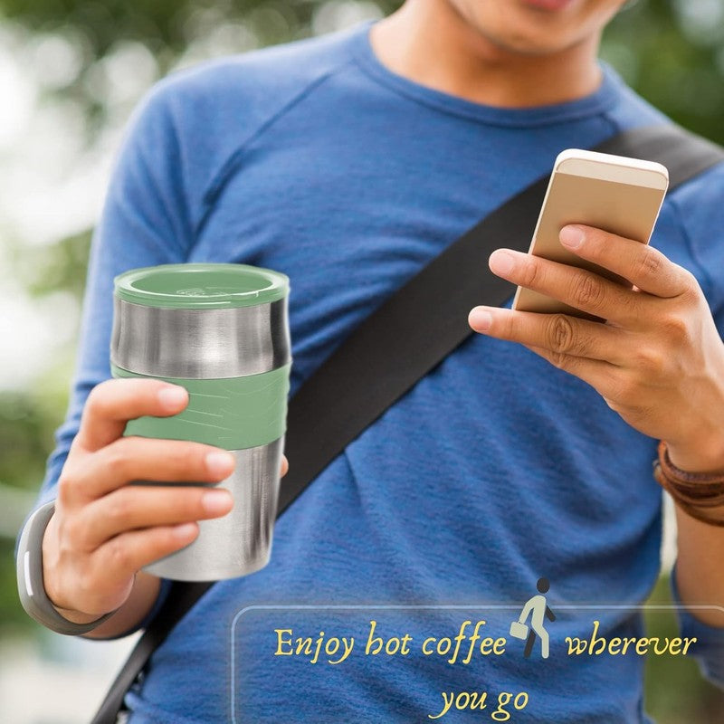 Green Single Serve Coffee Maker with 14Oz Travel Mug & Auto Shut Off4