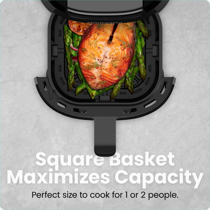 2 Qt Compact Air Fryer W/ Digital Display and Shake Reminder - Black9