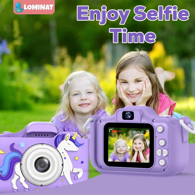 Unicorn Kids Camera 1080P HD Selfie Toy Camera for Girls 3 12 w/ 32GB SD2