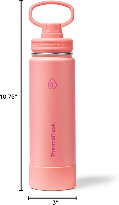 24oz Insulated Water Bottle Stainless Steel Spout Lid Leakproof Hot Cold5