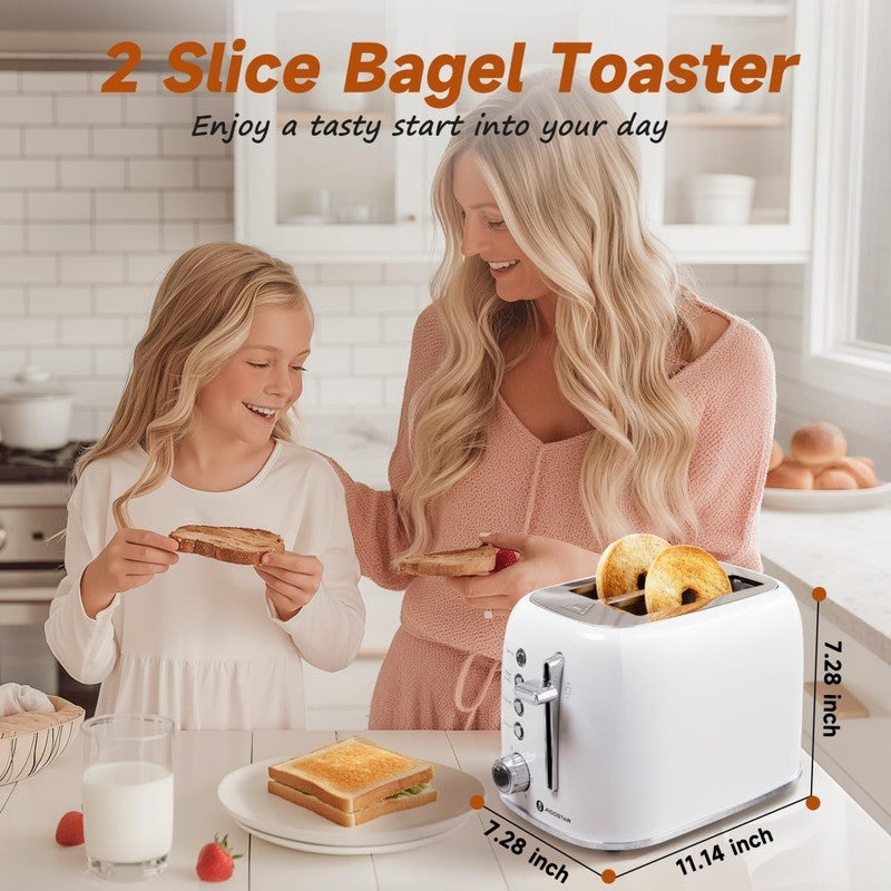 Retro 2 Slice Toaster - Stainless Steel, Wide Slots, Bagel, Crumb Tray7