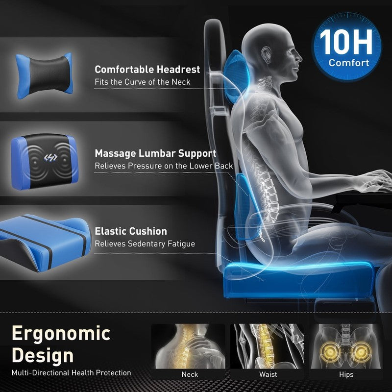 Gaming Chair with Pocket Spring Cushion, Gamer Chair with Lumbar Massage, Gaming2