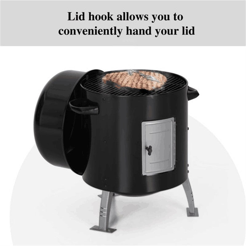 17 Inch Vertical Charcoal Smoker Grills 2 in 1 BBQ Grill & Smoker, Black9