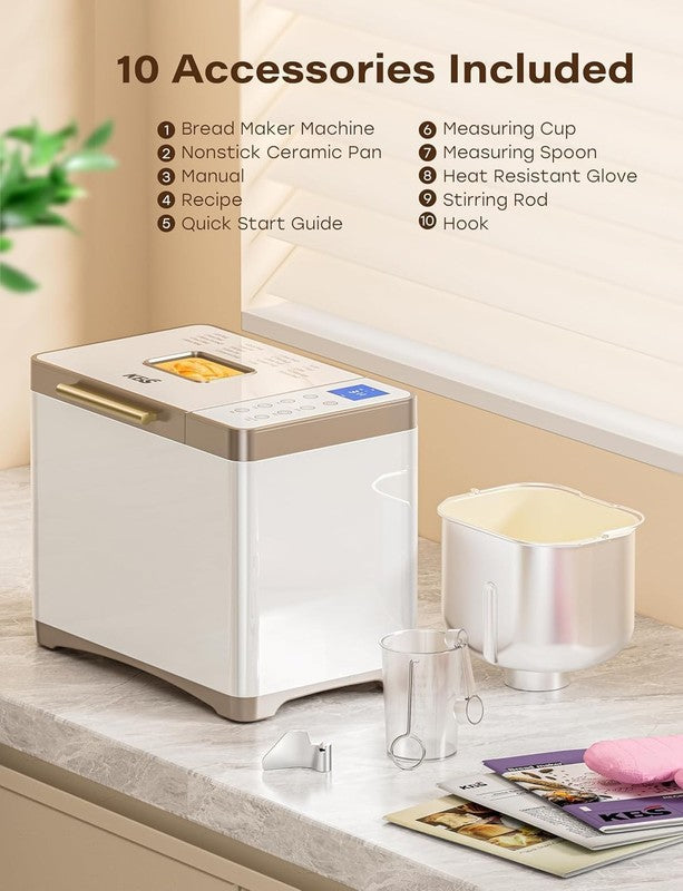 20-in-1 Bread Maker 2LB 650W w/ Ceramic Pan Gluten Free Timer7