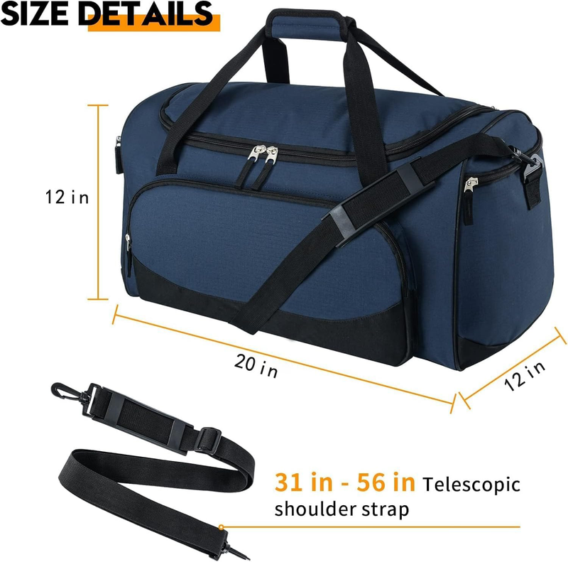Gym Bag for Men 50L Navy Blue Duffel Travel Sports Workout Gear Bag1