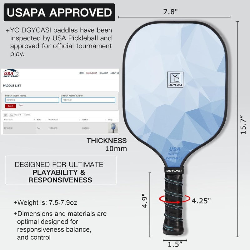 Pickleball Paddles Set of 4, USAPA Approved Pickleball Set, Fiberglass Pickle Ba1
