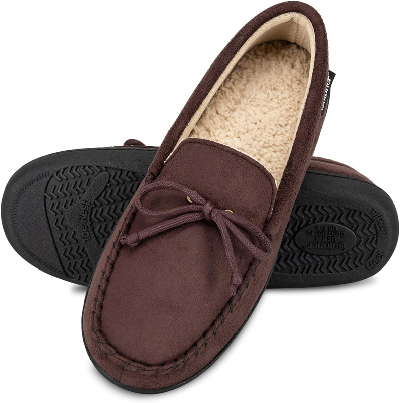 Men’s Microsuede Moccasin Slippers Memory Foam Slip On Indoor Outdoor3