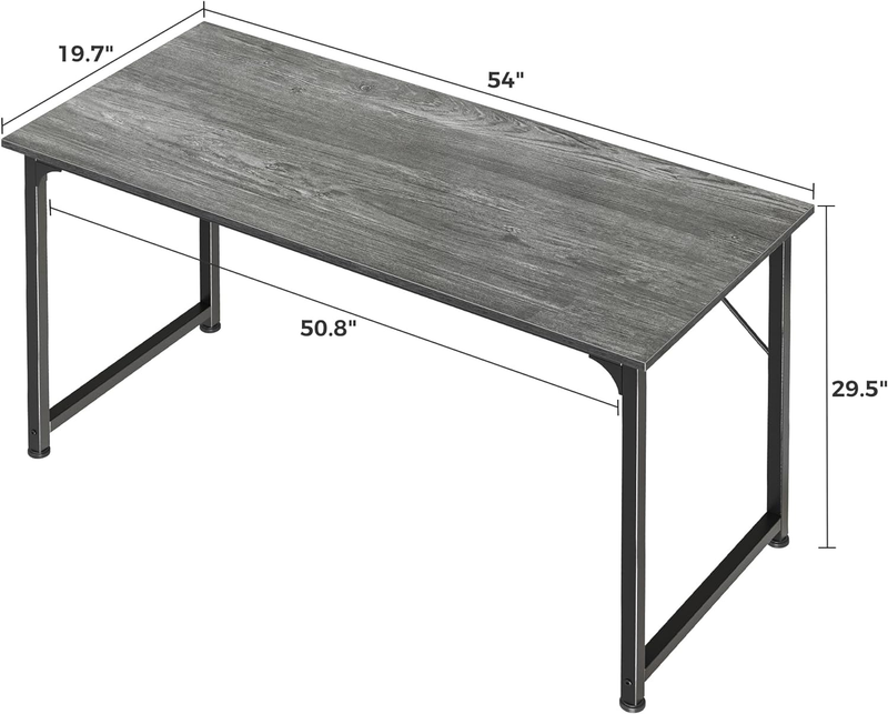 55" Computer Desk Grey   Home Office, Gaming, Sturdy Frame, Modern Design2