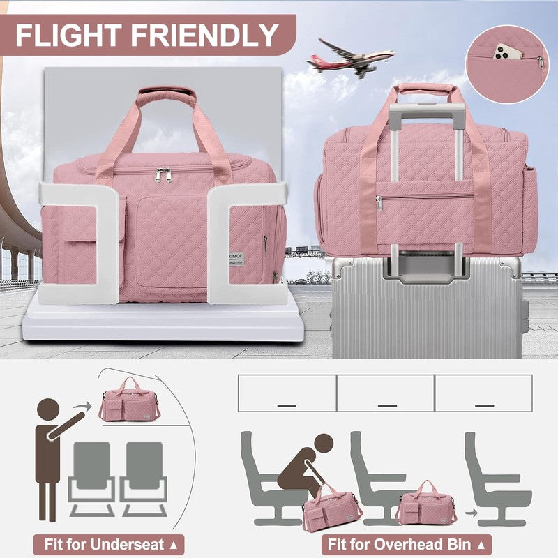 Travel Duffle Bag for Women Men, Weekender Bags Carry on Gym Bag with Wet Pocket2