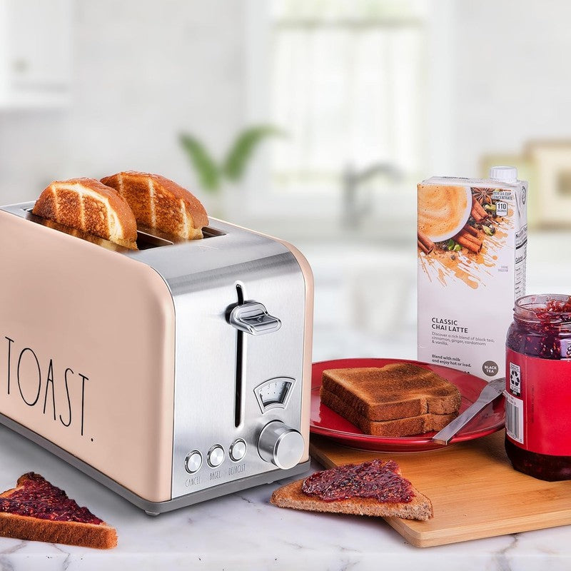 Stainless Steel 2 Slice Toaster Wide Slot 5 Browning Bagel Defrost Cancel Blush4