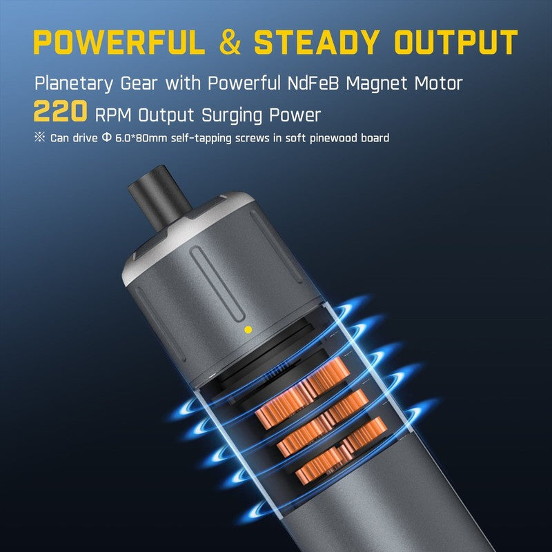 S1 Ace 3.7V Cordless Screwdriver 6Nm Torque LED Light 1/4" Hex Chuck EVA Bag7
