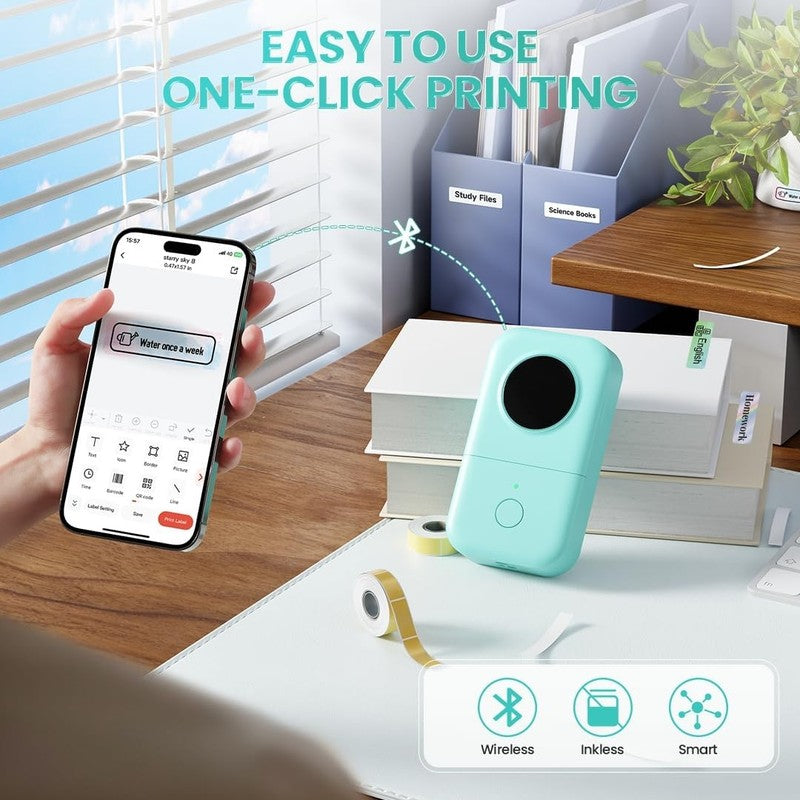 D30 Portable Bluetooth Label Maker – Mini Label Printer with Tape for Home,4