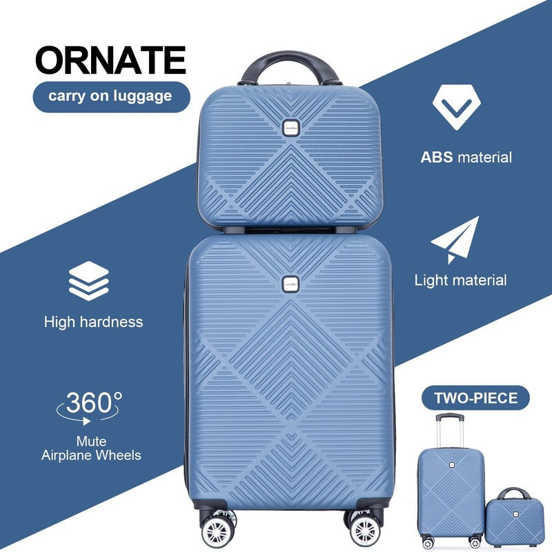 2 Piece Lightweight Hardside Luggage Set with Spinner Wheels   Blue5
