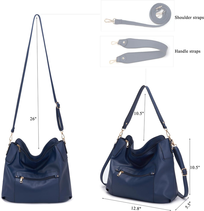 Women Large Crossbody Bag Shoulder Handbag Purse Wallet Set Hobo Tote5