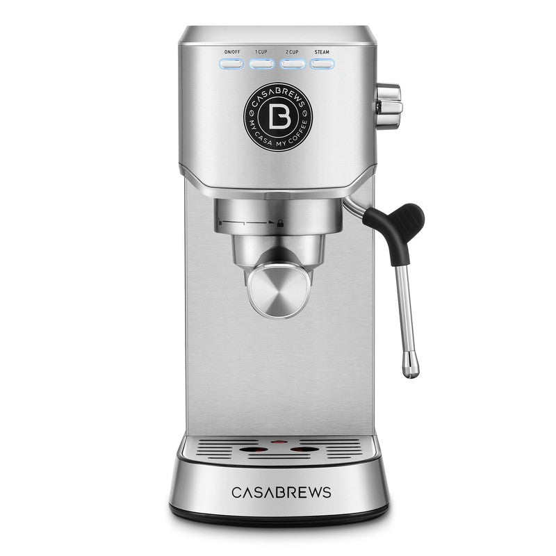 20 Bar Espresso Machine with Milk Frother 34Oz Water Tank Silver Coffee Maker2