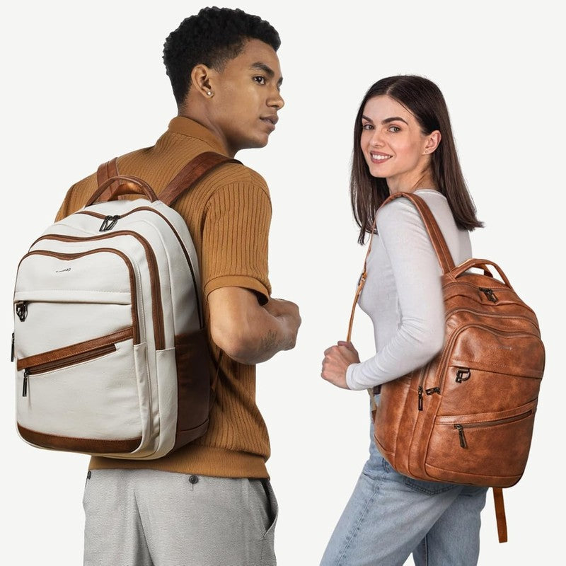 43L Backpack for Women Men - Vegan Leather Backpack Purse Travel Carry-On Bag Co1