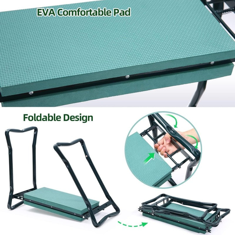 Garden Kneeler and Seat Heavy Duty, Upgraded Gardening Stool with Thicker and Wi5
