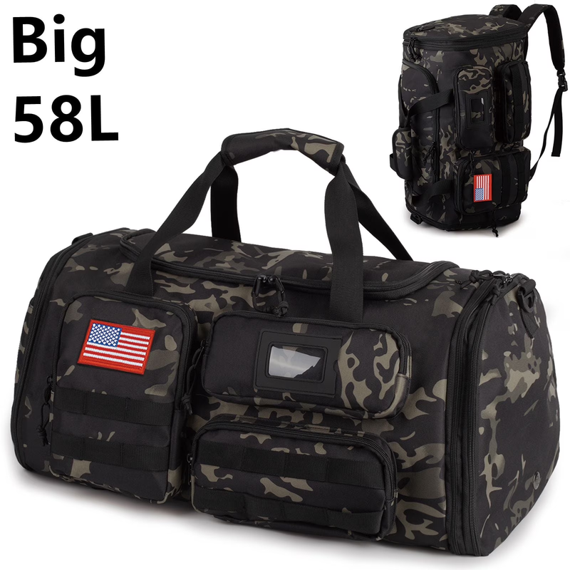 58L 3 in 1 Expandable Gym Travel Duffle Bag Backpack w/Shoe Compartment8