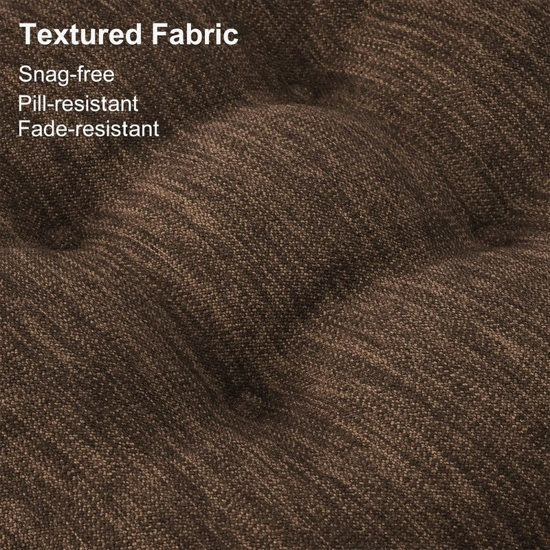 3.5" Tufted Memory Foam Chair Cushions Set of 4 16.5"x16.5" Dark Brown5